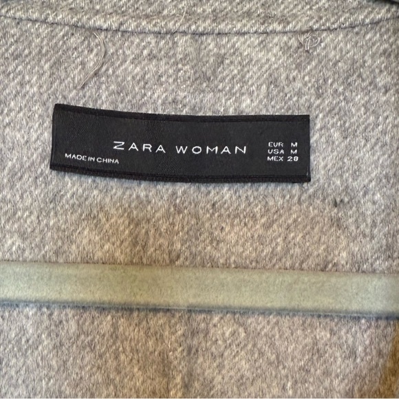 Zara Women’s Handmade Oversized Grey Wool Blend Short Coat Size Medium - Picture 5 of 9